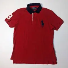 ポロバイラルフローレン ラガーシャツ ビッグポニー XLサイズ レッド