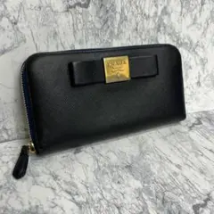 正規鑑定済 PRADA サフィアーノ 黒 ネイビー プラダ 財布