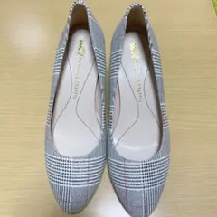 パンプス（チェック柄）