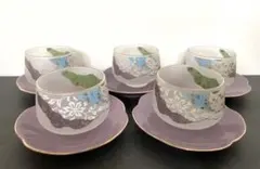 新品未使用　和風カップグラス&ソーサー　5客セット