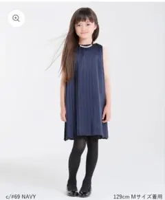 ARCH&LINE ネイビー プリーツワンピース