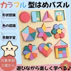 型はめパズル 木製 知育玩具 モンテッソーリ 図形認識 3歳 198