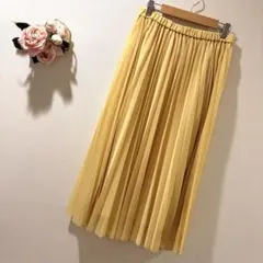 美品✨ミッシェルクラン プリーツ ロングスカート イエロー 38 Mサイズ ゴムのサムネイル