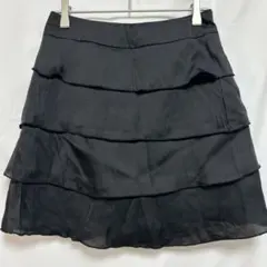 GLACIER 【M】グラシア ティアード ミニスカート ブラック 裏地あり