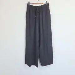 ワイドパンツ Mサイズ ブラック リラックスパンツ ストレート ゴムウエスト