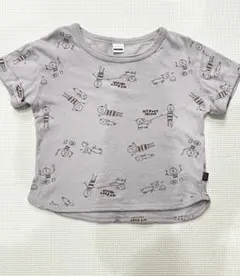 テータテート　キッズ Tシャツ グレージュ　お散歩柄のサムネイル