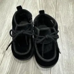 キッズ用 ブラック ベロアブーツ ファスナー付き