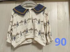 teteatete バースデイ　セーラー襟トップス　薄手　トレーナー 90