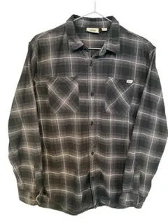 VANS グレー系チェックシャツ 長袖ネルシャツ 古着