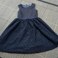 pom ponette junior ノースリーブワンピース 紺のサムネイル