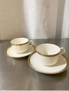 ノリタケ カップ&ソーサー アイボリーチャイナ 2客セット