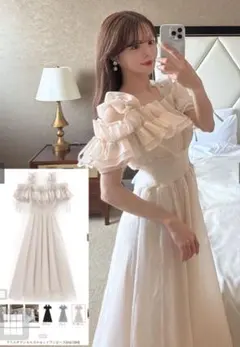 GRL フリルオフショルコルセットワンピース mb1584