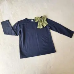 長袖トップス　150　ネイビー　ビッグリボン