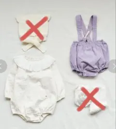 アプレレクール フリル襟ロンパース& サス付きコーデュロイブルマ