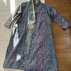 ブロックプリント　下敷き布　ローブコート　ハンドメイド