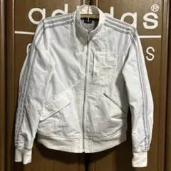 adidas ホワイト ジップアップジャケット希少