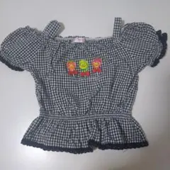 メゾピアノ ギンガムチェック 半袖トップス