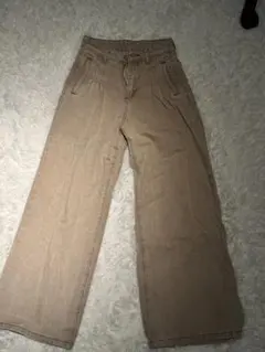 DAZY ベージュ ワイドレッグ チノパン S