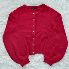 To b. by agnès b カーディガン 長袖 バルーンスリーブ 金ボタン