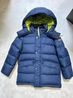 【ほぼ新品】AIGLE ダウンコート ネイビー 130紺色/黄緑