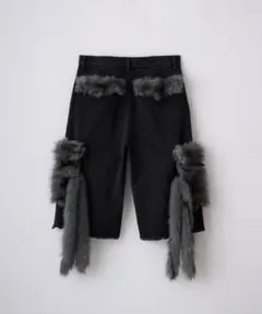 【新品 未使用 タグ付き】GRANCY ファー付きショートパンツ ブラック