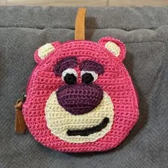 【美品】ロッツォ　ぶら下げポーチ　ショルダー　編み　ピンク　トイストーリー