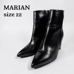 MARIAN マリアン　ショートブーツ（35）サイドジップ　ポインテッドトゥ　黒のサムネイル