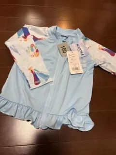 【新品タグ付】アナと雪の女王 水着 ラッシュガード セット 100 女の子