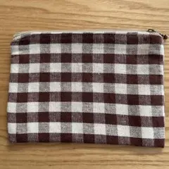 ハンドメイド ポーチ チェック柄 小物入れ