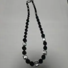 オニキスブラック・クリアビーズネックレス