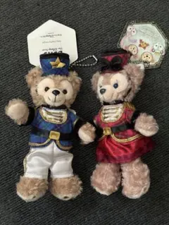 ダッフィー&シェリーメイ　クリスマス2017 ぬいぐるみバッジ