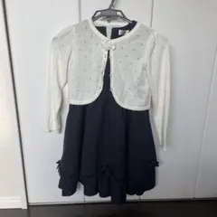 【美品】キッズフォーマル アンサンブル ワンピース＆ボレロ 2点セット130cm