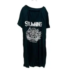 シーイン ローズ 翼 グラフィック 半袖 Vネック ワンピース 4XL 黒 綿のサムネイル