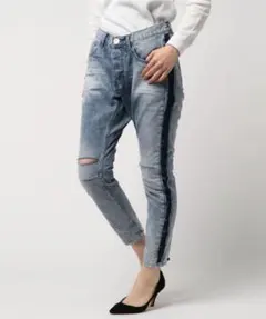【Right-on OneTeaspoon】サイドライン入りデニムパンツ ローズのサムネイル
