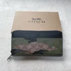 新品 COACHコーチ長財布迷彩カモフラージュシグネチャー