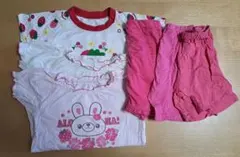 90 パジャマ　半袖　キッズ　女児　まとめ売り　女の子　３着セット