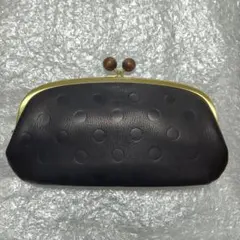 ブラック 本革 がま口 長財布 新品未使用のサムネイル