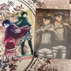 【2点セット】進撃の巨人 リヴァイ エレン クリアファイル