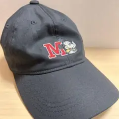 ミッキーマウス キャップ 黒 刺繍 ディズニー