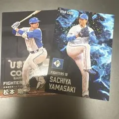 日本ハムファイターズ 山崎福也 松本剛 プロ野球チップスカード