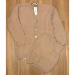 Ada. シャギーニット アンサンブル　インナー＆カーディガンセット　ベージュ