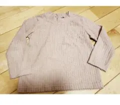 リブ編み ピンク 長袖 トップス 110