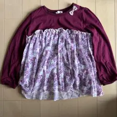 any FAM   花柄フリル付きカットソー　130