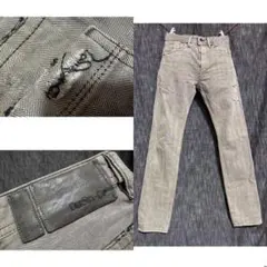 DIESEL 隠しロゴメタル ダメージ加工 レイヤードポケット　カラーデニム