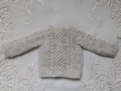 1/6ドールさん用☆手編みアランニット(ライトベージュ）