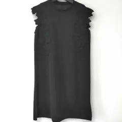 ANNA SUI アナスイ レース切替 ノースリーブワンピース ブラック S