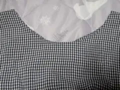 U Vネック チェック柄 半袖シャツ