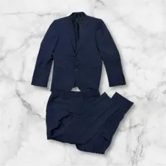 TAKAQ スーツ セットアップ Y6 ネイビー ストライプ ウォッシャブル