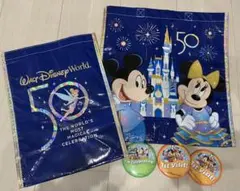 Walt Disney World 50周年記念バッグと缶バッジセット
