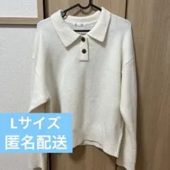 GU アイボリー ポロネック セーター